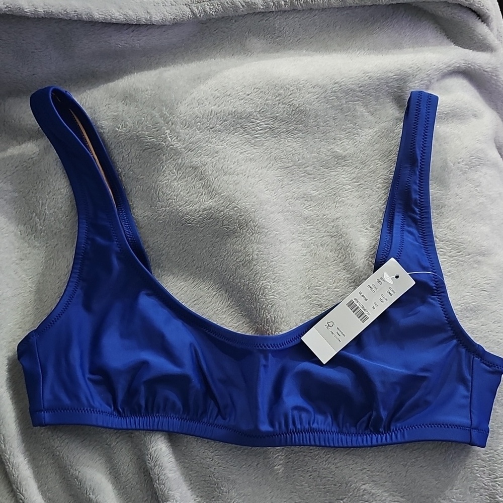 NWT - J.Crew Heritage Scoopneck Bikini Top - Blue